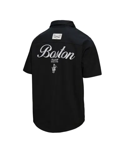 Mitchell & Ness Men's Black Boston Celtics Hardwood Classics Camp Shirt In Black