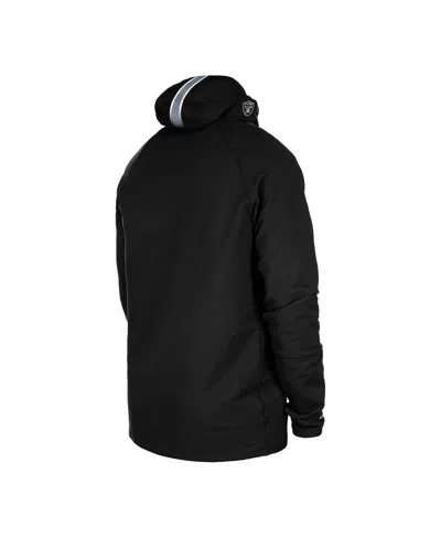 New Era Men's Black Las Vegas Raiders Functional Fandom Balaclava Helmet Stripe Tri-blend Hoodie In Black