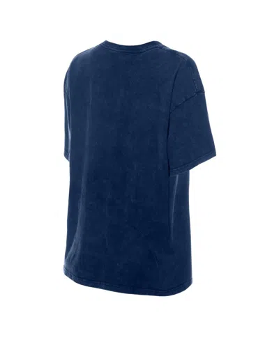 New Era Women's Navy Cleveland Guardians Mineral Wash Oversized T-shirt In Blue