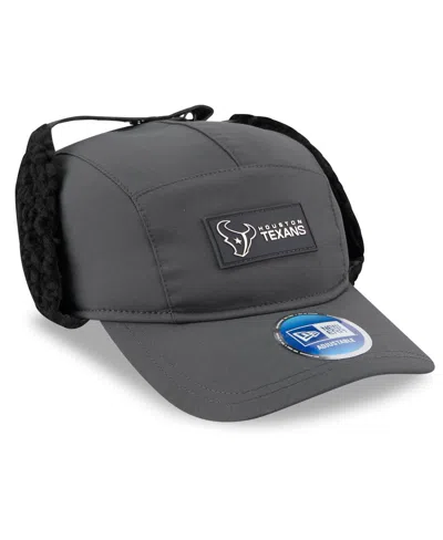 New Era Men's Charcoal Houston Texans 2025 Sideline Cold Weather Runner Dog Ear Adjustable Hat In Gray