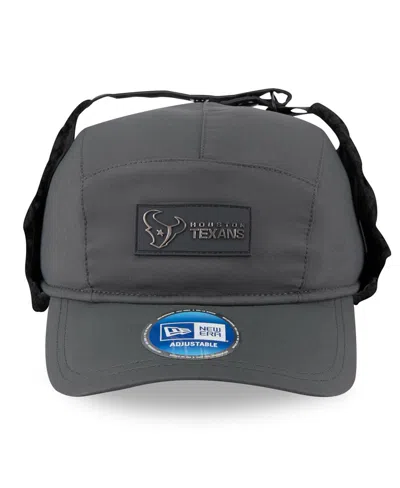 New Era Men's Charcoal Houston Texans 2025 Sideline Cold Weather Runner Dog Ear Adjustable Hat In Gray