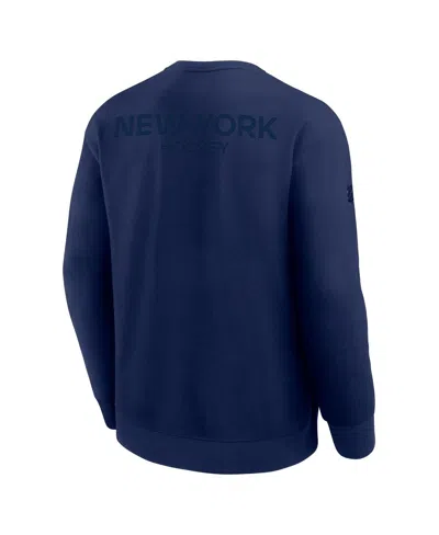 Fanatics Men's Navy New York Rangers Authentic Pro Road Tri-blend Sweatshirt In Blue