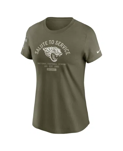 Nike Olive Jacksonville Jaguars 2025 Salute To Service Sideline T-shirt In Green