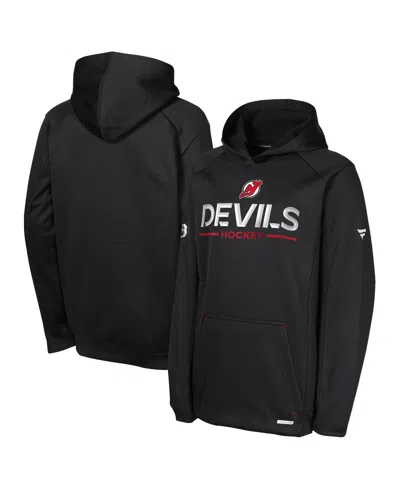 Fanatics Big Boys And Girls Black New Jersey Devils Authentic Pro Rink Raglan Hoodie In Black