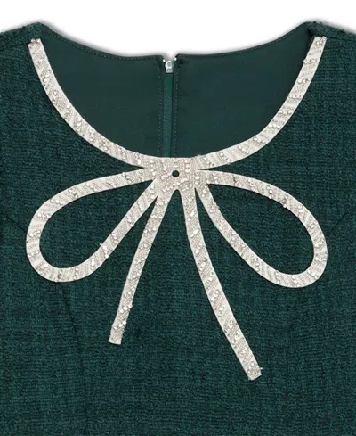 Speechless Big Girls Knee Length Round Neck Short Sleeve Dress In Green