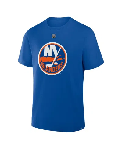 Fanatics Men's Mathew Barzal Royal New York Islanders Authentic Stack Name Number T-shirt In Blue