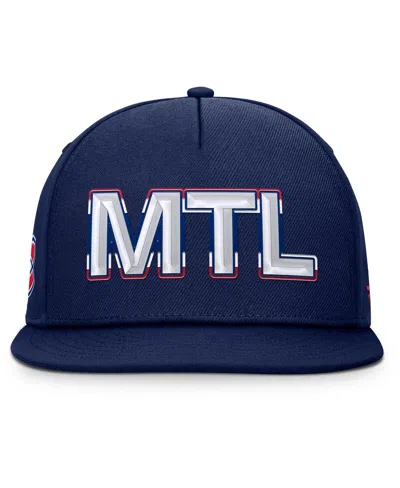 Fanatics Men's Navy Montreal Canadiens Authentic Pro Rink Team Code Snapback Hat In Blue