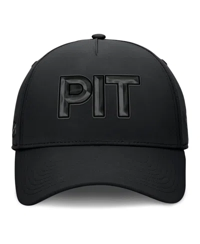 Fanatics Men's Black Pittsburgh Penguins Authentic Pro Road Team Code Flex Hat In Black