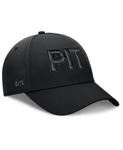 Fanatics Men's Black Pittsburgh Penguins Authentic Pro Road Team Code Flex Hat In Black