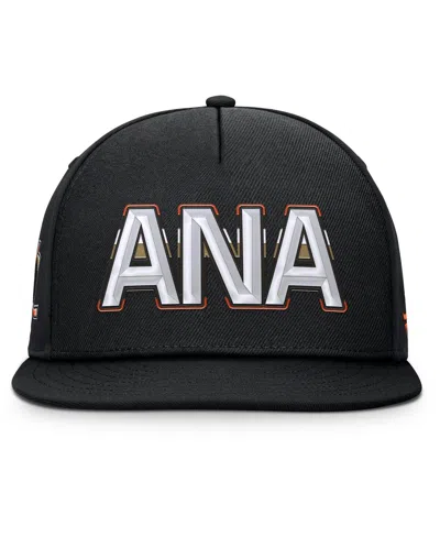Fanatics Men's Black Anaheim Ducks Authentic Pro Rink Team Code Snapback Hat In Black