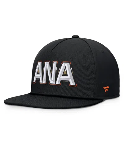 Fanatics Men's Black Anaheim Ducks Authentic Pro Rink Team Code Snapback Hat In Black