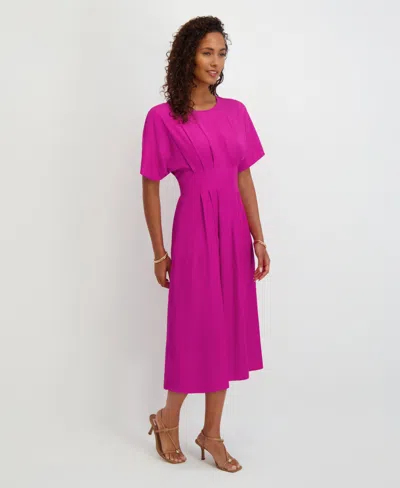 Kensie Women's Dolman-sleeve Cinched-waist Midi Dress In Pink