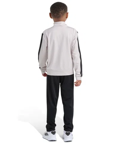 Adidas Originals Toddler And Little Boys 2t-7 Two Piece Long Sleeve, Three Stripes Jacket And Jogger Pant Set In Gray
