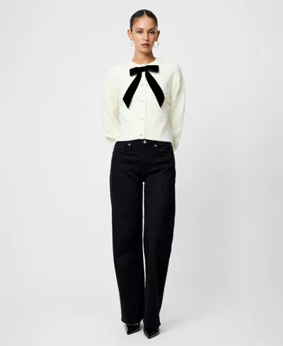 French Connection Women's Long-sleeve Bow Detail Sweater In Blue