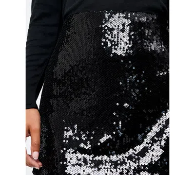 French Connection Sadie Sequin Miniskirt In Black
