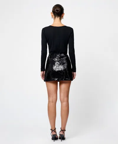 French Connection Sadie Sequin Miniskirt In Black