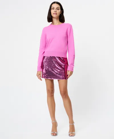 French Connection Sadie Stretch Sequin Mini Skirt In Pink