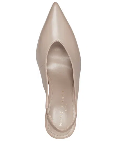 Marc Fisher Ltd Women's Esther Leather Slingback Pump In Neutral