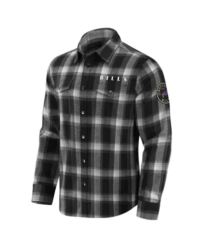 Fanatics Men's Darius Rucker Collection By Black Los Angeles Rams Flannel Plaid Full-snap Shirt In Black