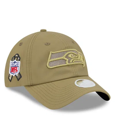New Era Women's Green Seattle Seahawks 2025 Salute To Service Pony Tail Adjustable Hat In Multi