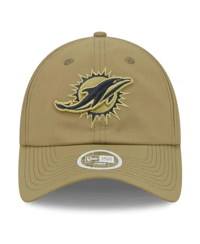 New Era Women's Green Miami Dolphins 2025 Salute To Service Pony Tail Adjustable Hat In Multi