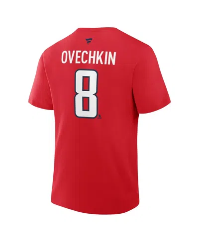 Fanatics Men's Alexander Ovechkin Red Washington Capitals Authentic Stack Name Number T-shirt In Red