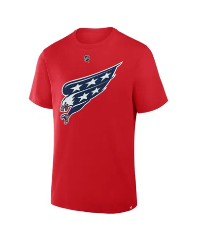 Fanatics Men's Tom Wilson Red Washington Capitals Authentic Stack Name Number T-shirt In Red