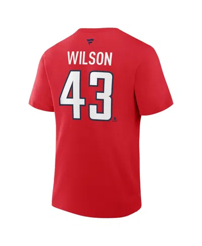 Fanatics Men's Tom Wilson Red Washington Capitals Authentic Stack Name Number T-shirt In Red