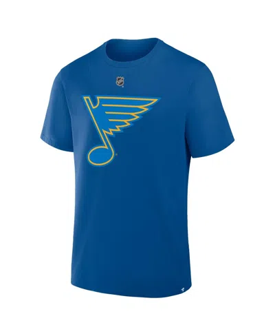 Fanatics Men's Jordan Binnington Blue St. Louis Blues Authentic Stack Name Number T-shirt In Blue