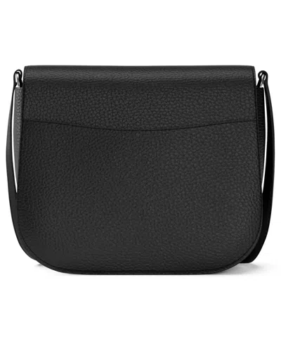 Michael Kors Michael  Emilia Small Slip Pockets Saddle Crossbody Bag In Black