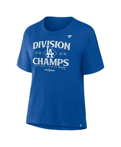 Fanatics Women's Royal Los Angeles Dodgers 2025 Nl West Division Champions Locker Room T-shirt In Blue