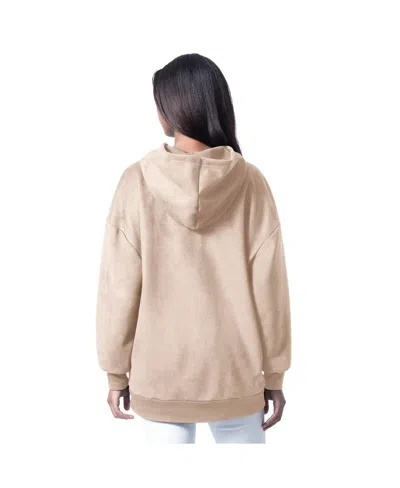 G-iii 4her By Carl Banks Women's Cream Cleveland Browns Best Hitter Oversized Tunic Pullover Hoodie In Neutral