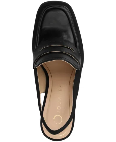 Journee Collection Womens Square Closed Toe Stacked Heel Pumps In Black
