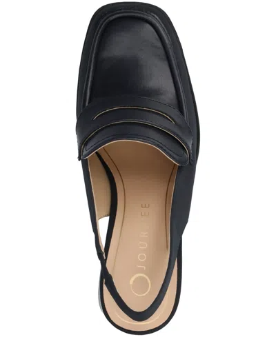 Journee Collection Womens Square Closed Toe Stacked Heel Pumps In Blue