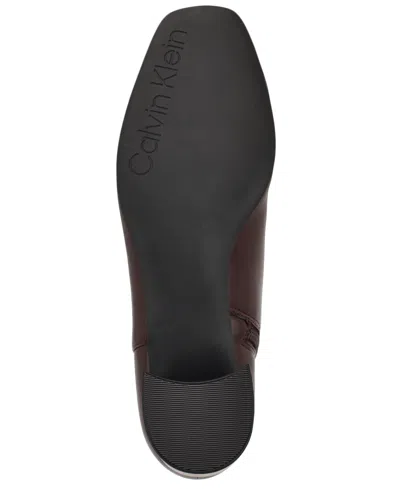 Calvin Klein Women's Parry Block Heel Ankle Booties In Brown