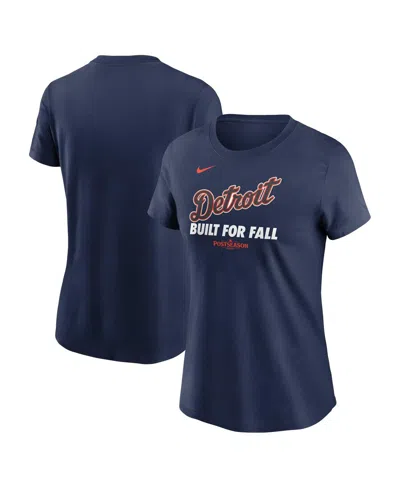 Nike Women's Navy Detroit Tigers 2025 Mlb Postseason Authentic Collection T-shirt In Blue