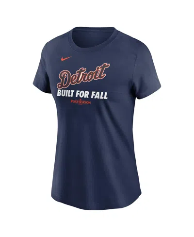 Nike Women's Navy Detroit Tigers 2025 Mlb Postseason Authentic Collection T-shirt In Blue