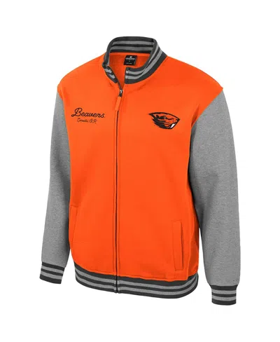 Colosseum Men's Orange Oregon State Beavers Ambi-turner Full-zip Varsity Jacket In Orange