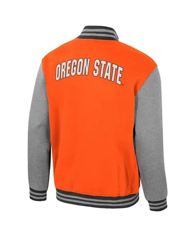 Colosseum Men's Orange Oregon State Beavers Ambi-turner Full-zip Varsity Jacket In Orange