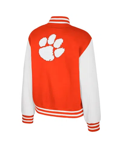 Colosseum Women's Orange Clemson Tigers French Baguette Full Snap Fleece Jacket In Orange