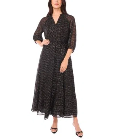 Vince Camuto Split Neck Maxi Dress In Black