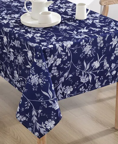 Laura Ashley Easy Care Pattern Tablecloth, 60" X 102" In Blue