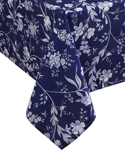 Laura Ashley Easy Care Pattern Tablecloth, 60" X 102" In Blue