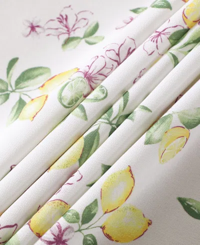 Laura Ashley Easy Care Pattern Tablecloth, 60" X 84" In White