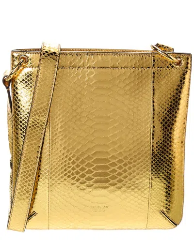 Michael Kors Collection Tate Small Python-embossed Leather Crossbody Tote In Gold
