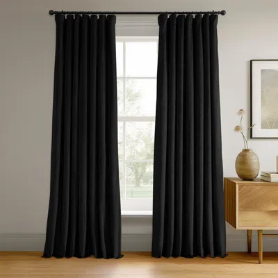 Half Price Drapes Warm Black Signature Velvet Blackout Curtain