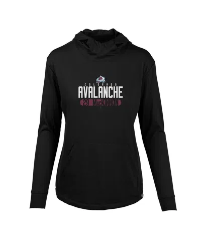 Levelwear Women'sâ Nathan Mackinnon Black Colorado Avalanche Vivid Tracer Name Number Pullover Hoodie In Black