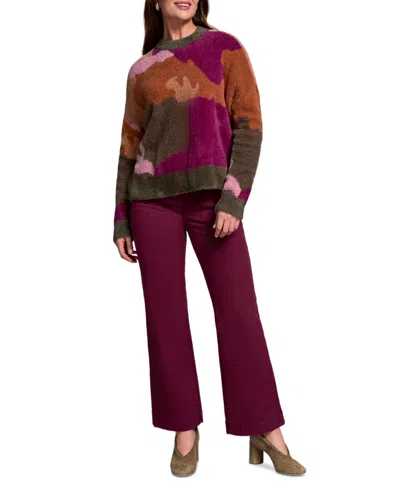 Tribal Long-sleeve Intarsia Sweater In Ginger Spice In Multi