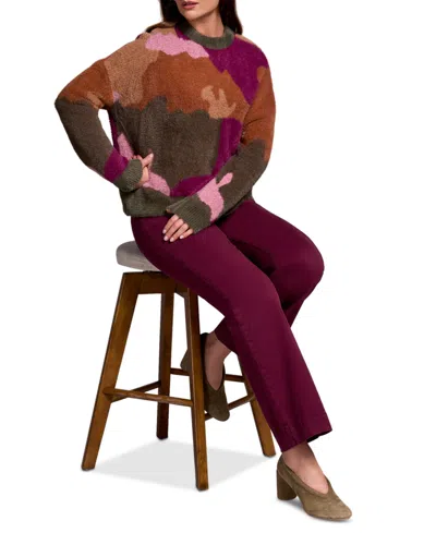 Tribal Long-sleeve Intarsia Sweater In Ginger Spice In Multi