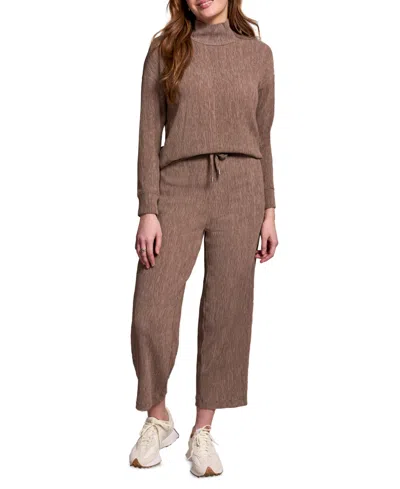 Tribal Two-tone Crinkle Flowy Pant In Fossil In Brown